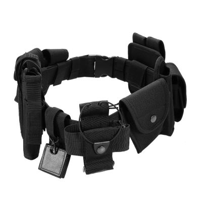 Lixada ยุทธวิธีตำรวจอุปกรณ์รักษาความปลอดภัยหน้าที่ที่มีประโยชน์ชุดเข็มขัดระบบกระเป๋า HOLSTER การฝึกอบรมกลางแจ้งสีดำ