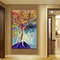 Barocco Hand Painted Scenery Oil Painting Abstract Color Tree Painting Modern Home Wall Decoration