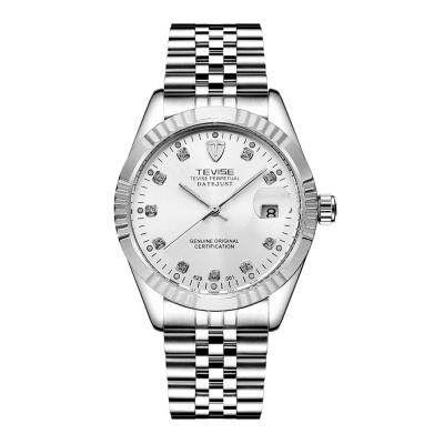 นาฬิกาข้อมือแฟชั่นผู้ชาย TEVISE หรูหรากันน้ำกึ่งอัตโนมัตินาฬิกากลไกสว่างนาฬิกาข้อมือลำลองกีฬา