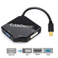 พอร์ตแสดงผล Mini DP ตัวรับ VGA สายฟ้าไปยัง HDMI DVI สำหรับ Apple MacBook สีดำ-สินค้าต่างประเทศ