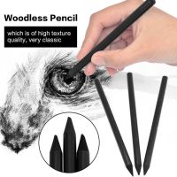 3pcs/set Full Charcoal Woodless Artist Pencil For Drawing Sketching Painting Stationery (Black)