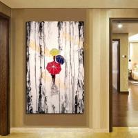 Hand Painted Oil Painting Color Umbrella Abstract Scenery Painting Modern Home Wall Decoration