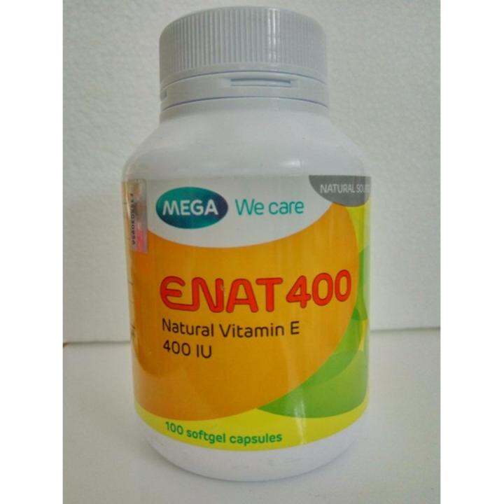Mega ENAT 400 (Natural Vitamin E 400 IU) 100 Softgel Capsules Lazada