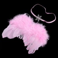 Honnyzia Shop LALANG 1 Set Baby Toddler Newborn Infant Feather Angel Wings And Headband Hair Band Photo Prop Outfit (Pink)