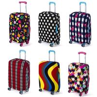 Honnyzia Shop LALANG Travel Luggage Dust Cover Antifouling Suitcase Protective Cover Wavy Striped Pattern M for 22 Inch (Multicolor)