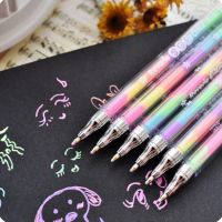 6ชิ้น/ล็อตน่ารักหมึก6สีเน้นเครื่องหมายเครื่องเขียนปากกาเจลที่มีสีสันเครื่องเขียนเขียนจิตรกรรมปากกา