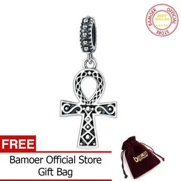 BAMOER Faith Charm 925 Sterling Silver Cross Pendant Heart CZ