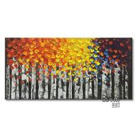 Color Silver Birch Painting Hand Painted Abstract Scenery Oil Painting Modern Home Wall Decoration