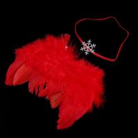 Honnyzia Shop LALANG 1 Set Baby Toddler Newborn Infant Feather Angel Wings And Headband Hair Band Photo Prop Outfit (Red)