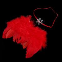 Woodrowo I.j Shop  LALANG 1 Set Baby Toddler Newborn Infant Feather Angel Wings And Headband Hair Band Photo Prop Outfit (Red)