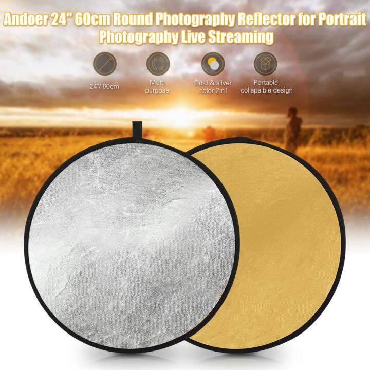 Andoer 24" 60cm Portable Collapsible Disc Light Reflector Photography