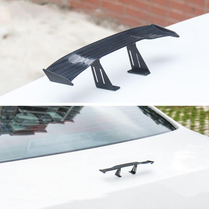 1x Universal Car Mini Rear Tail Spoiler Wing GT Carbon Without Perforation