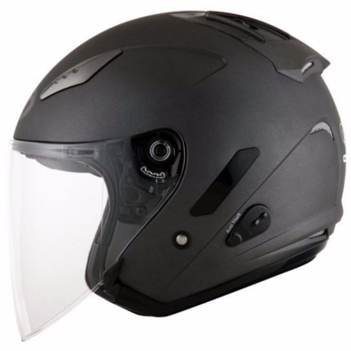 KYT HELMET HELLCAT PLAIN ANTHRACITE MATT BLACK | Lazada