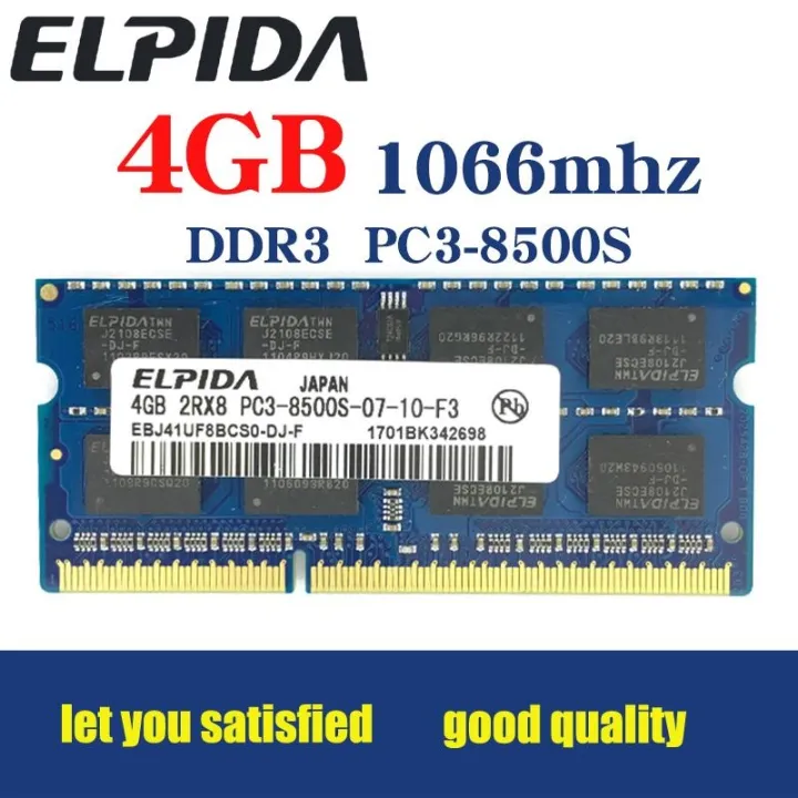developing operator freezer Original）ELPIDA 4GB DDR3 1066 1067 4G PC3-8500S Laptop RAM | Lazada PH