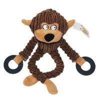 hang qiao shopAi Home High Quality and Fashionable Corduroy Naughty Monkey Pet Toy for Training