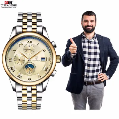 TEVISE นาฬิกาสปอร์ตนาฬิกากลไกผู้ชายอัตโนมัติหรูหรากันน้ำนาฬิกาแบรนด์ชั้นนำผู้ชาย,นาฬิกาแฟชั่นชาย9008