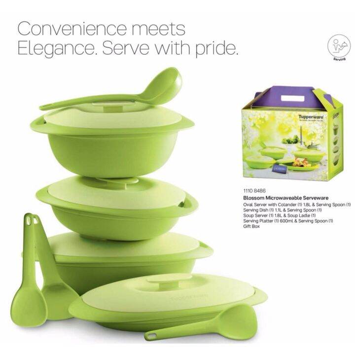 Tupperware Blossom Microwaveable Serveware Set Lazada
