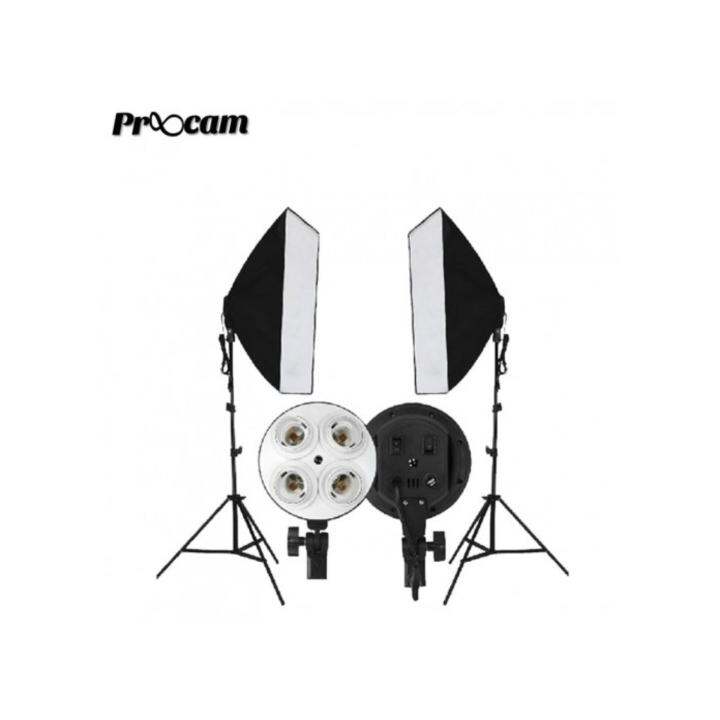 Proocam Continuous Lighting Studio Kit Light stand softbox 50x70cm (1pair) Lazada