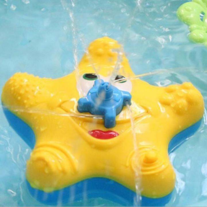 baby-bath-splash-spray-toy-starfish-rotate-squirter-for-swimming-pool-bathtub-random-color