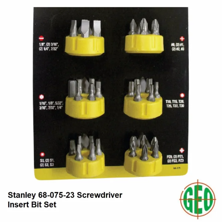Stanley Screwdriver Insert Bill set 36pc set Yellow [ GEOLASER ] Lazada