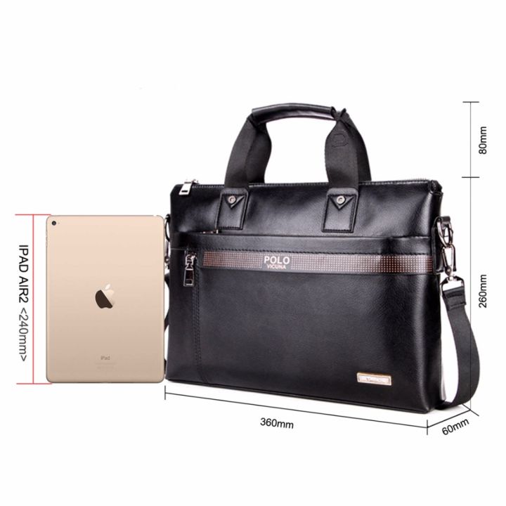 vicuna-polo-กระเป๋าเอกสารแฟชั่นผู้ชายธุรกิจเรียบ-กระเป๋าสะพายของบุรุษหนังใส่แล็ปท็อป