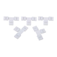 epayst 5Pcs Solderless 4pin Clip-on Connectors Adapters for 10mm RGB 5050 LED Strip Light (T Shape)