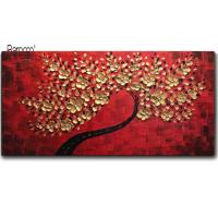 Gold Flowers Tree Painting Hand Painted Scenery Oil Painting Modern Home Wall Decoration Gift
