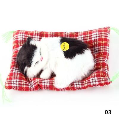Cute Simulation Animal Doll Plush Sleeping Cats Toy with Sound Kids Gift Stuffed Toys Home Decoration