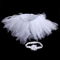 QianXing Shop LALANG Baby Newborn Princess Tutu Skirt Headband Set Infant Costume Outfit Photography Props (White)