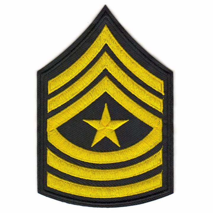 S&Y US Sergeant Major Insignia Sleeve Patch Embroidered Iron On Patch ...