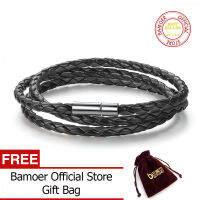 BAMOER จัดส่งฟรี Official Store 6สีขายส่งยาวปรับหัวเข็มขัดแม่เหล็ก Unisex สร้อยข้อมือหนังสำหรับผู้หญิงและผู้ชายเครื่องประดับแฟชั่น PI0063