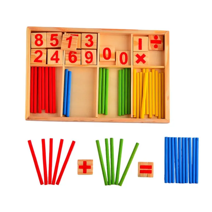 360DSC Wooden Mathematical Intelligence Stick Number Cards & Counting ...