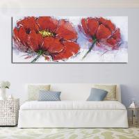 Barocco Hand Painted Oil Painting Red Flowers Painting Modern Simple Home Wall Decoration