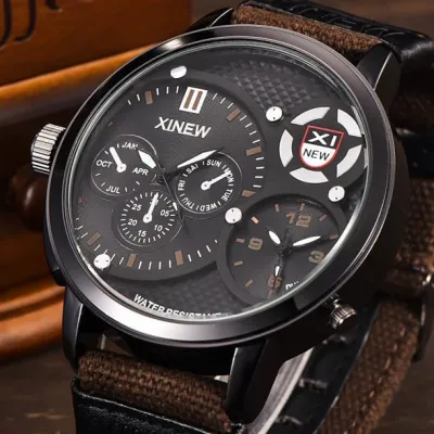 นาฬิกาข้อมือผู้ชายควอทซ์อนาล็อกแนวสปอร์ตนาฬิกาข้อมือหรูหราทหารกันน้ำ30ม.
