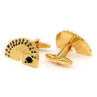 Kemstone Gold Plated Playing Cards Cufflinks Magicians Jewelry