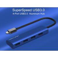 Wavlink 4พอร์ต USB 3.0ฮับ USB USB 3.1ประเภท C ฮับต่อพ่วงอลูมิเนียมสำหรับพิกเซลโครมบุ๊กแม็คบุ๊กหรืออื่นๆ USB-C อุปกรณ์