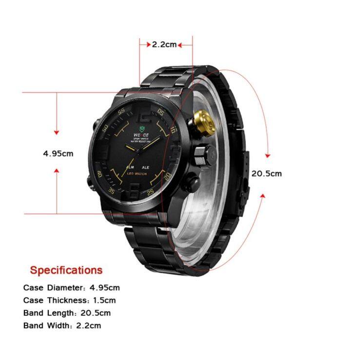 weide-นาฬิกาควอตซ์กีฬากองทัพ-wh2309b-นาฬิกาคู่แบบอนาล็อกจอแสดงผลแบบเวลาคู่-led-ดิจิตอลนาฬิกาเตือนสำหรับผู้ชาย-สีเหลือง