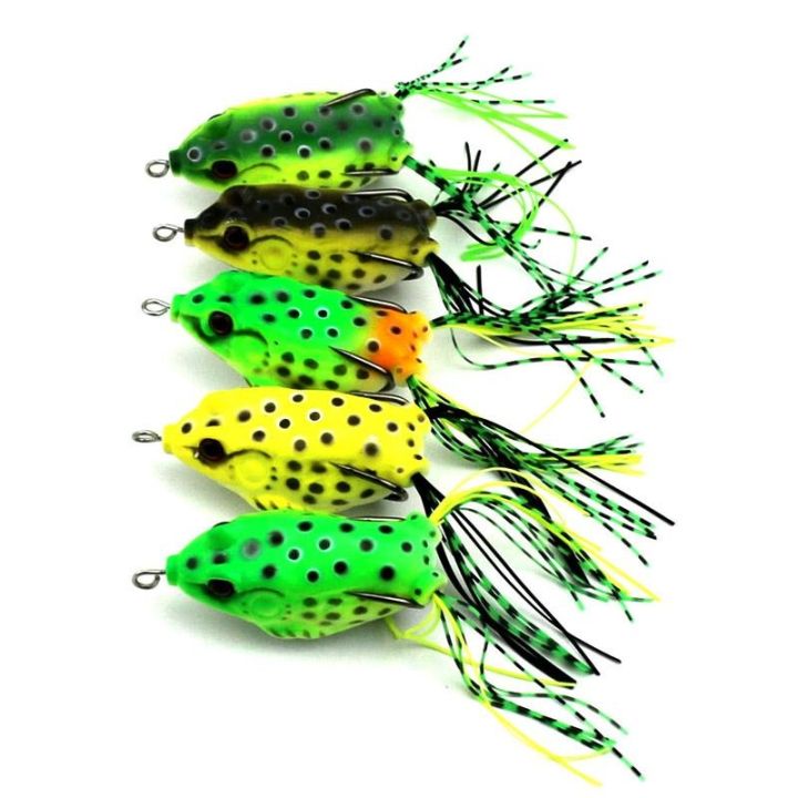 Topwater Frog Lure Bass Trout Fishing Lures Kit Set Realistic Prop Frog  Soft Swimbait Floating Bait with Weedless Hooks for Freshwater Saltwater