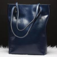 กระเป๋าถือสตรีของแท้หนังนุ่มขนาดใหญ่ Tote กระเป๋าสะพายไหล่ Hot BLUE