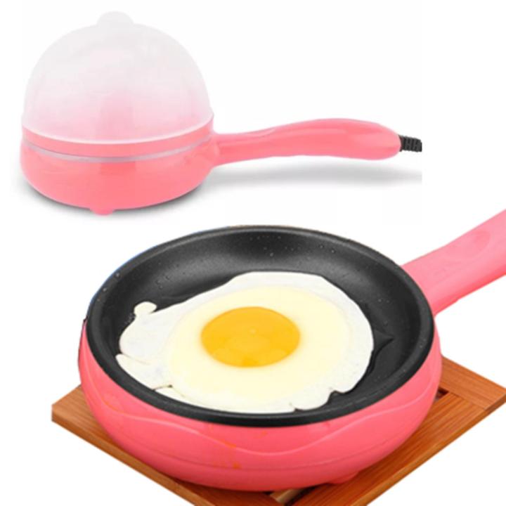 2 In 1 Mini Electric Frying Pan And Egg Cooker Boiler Steamer