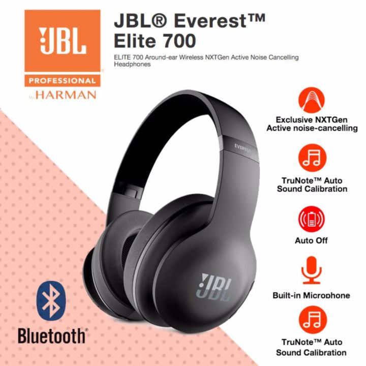 JBL Everest Elite 700 Around Ear NXTGen Active Cancelling Headphones (Black) Original 1 year warranty | Lazada