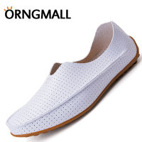 ORNGMALL ของมาใหม่รองเท้าส้นแบนระบายอากาศของผู้ชายรองเท้าโลฟเฟอร์ลำลองรองเท้าขับรถขี้เกียจแบบสวมสำหรับผู้ชายขนาดพิเศษ36-47