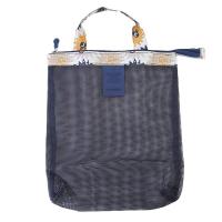 QianXing Shop LALANG Travel Storage Bag Mesh Handbag Beach Tote Cosmetic Wash Bag Organizer (Navy Blue)