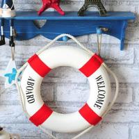 Honnyzia Shop LALANG Novelty Lifebuoy Wall Decor Aboard Ring Marine Hanging Decor 20cm Red