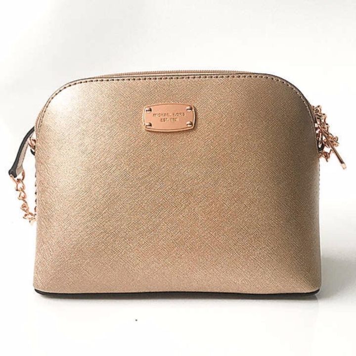 MICHAEL KORS Cindy Rose Gold Leather Large Dome Crossbody 35S6MCPC3M |  Lazada