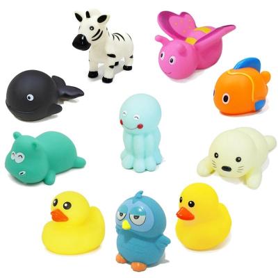 10 Pcs Cute Baby Bath Toy Environmental Animal Toy Set Childrens Toy with Sound