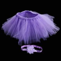 Honnyzia Shop LALANG Baby Newborn Princess Tutu Skirt Headband Set Infant Costume Outfit Photography Props (Purple)