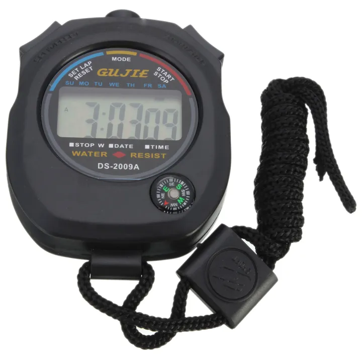 Waterproof Digital LCD Stopwatch Chronograph Timer Counter Sports Stop ...