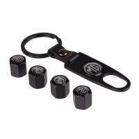 Car Styling Tire Valve Stem Caps With Leather Buckle Keychain FOR MG Logo MG3 GT 6 7 MG5 GS