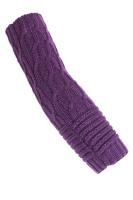 Mode Shop Hang-Qiao Women Acrylic knitted Fingerless Gloves Arm Warmers Purple